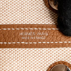 HERMES NEO GARDEN PARTY 23 CANVAS/NEGONDA ECRU-BEIGE/GOLD SHW
