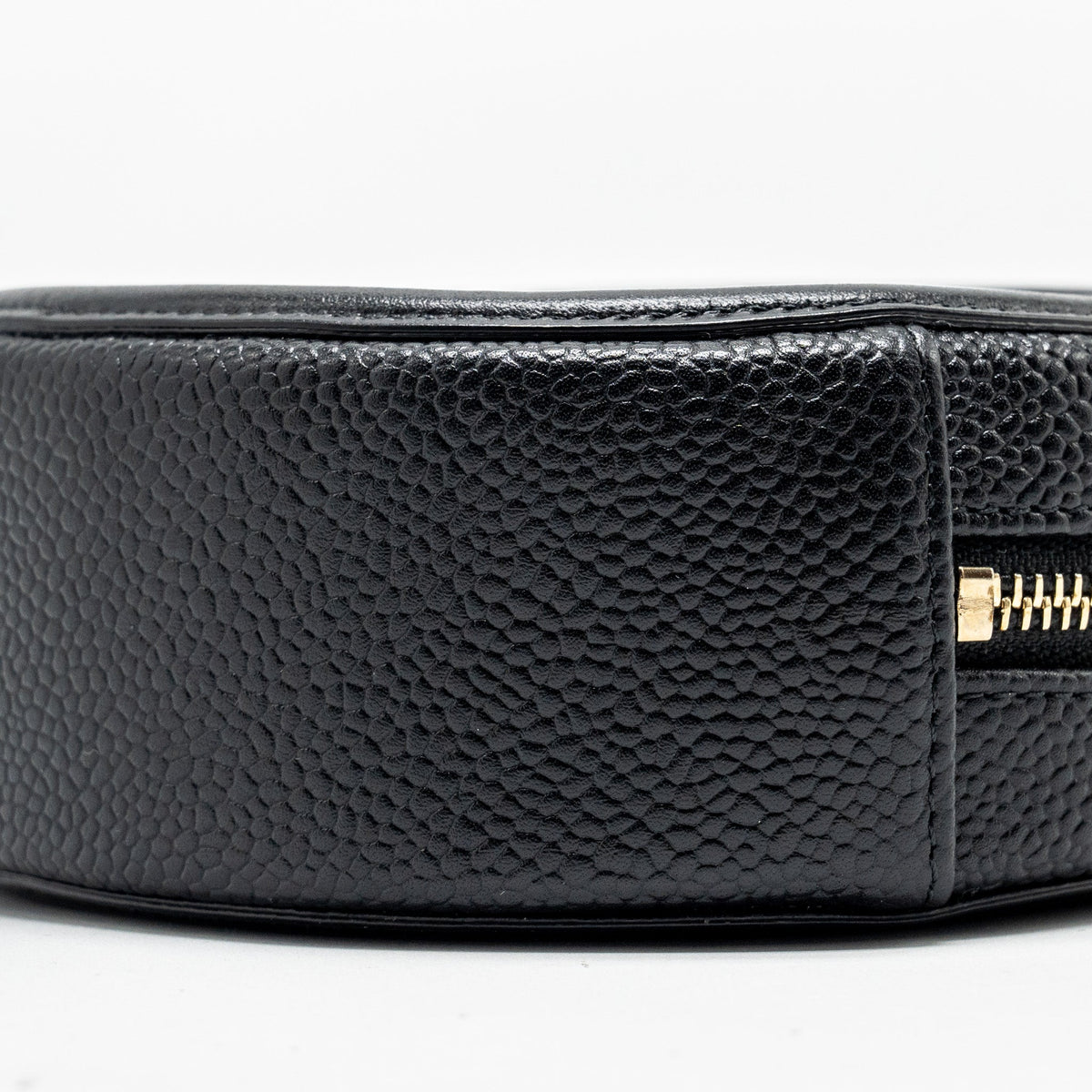 CHANEL CC FILIGREE QUILTED ROUND CROSSBODY BAG CAVIAR BLACK GHW
