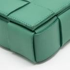 BOTTEGA VENETA CASSETTE BAG LAMBSKIN GREEN GHW