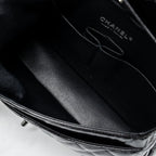 CHANEL MEDIUM CLASSIC DOUBLE FLAP BAG SHINY CALFSKIN SO BLACK