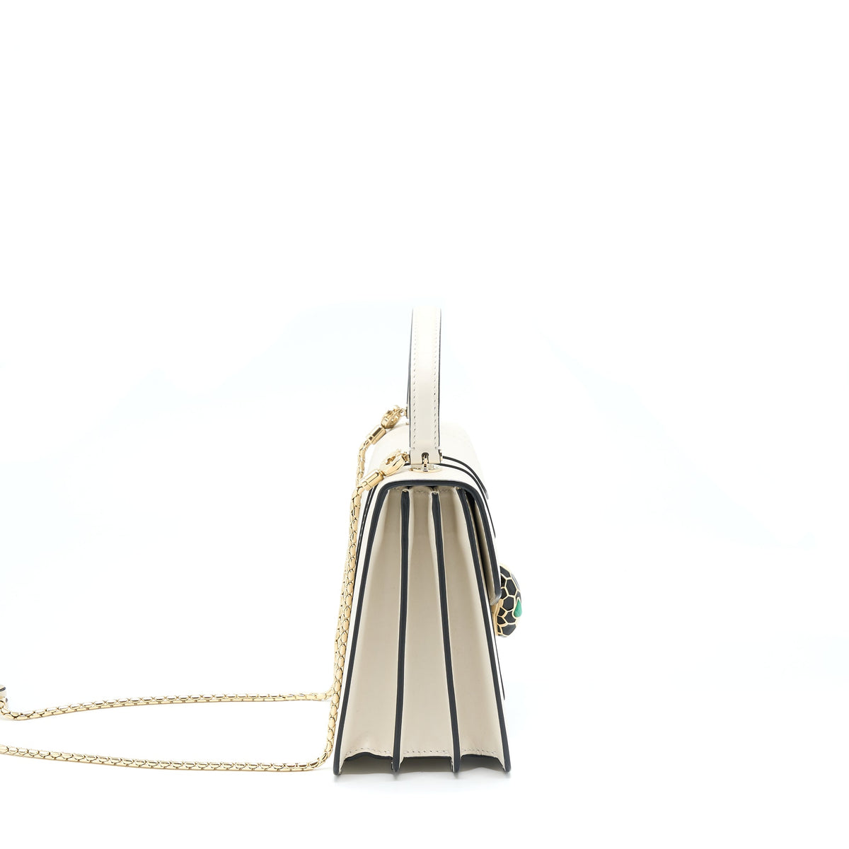 BVLGARI TOP HANDLE SERPENTI BAG WHITE