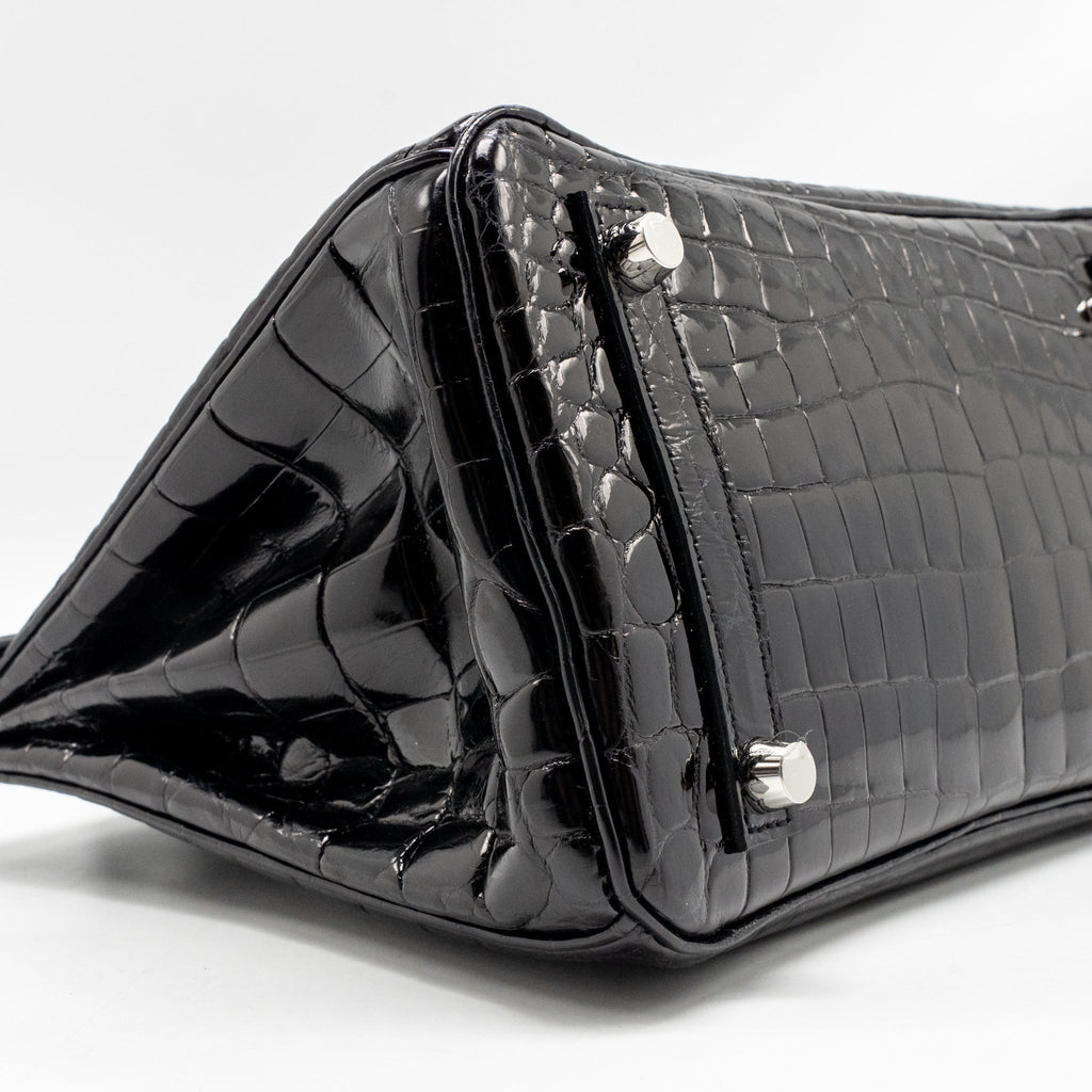 Hermes Birkin 25 Crocodile Niloticus Black SHW