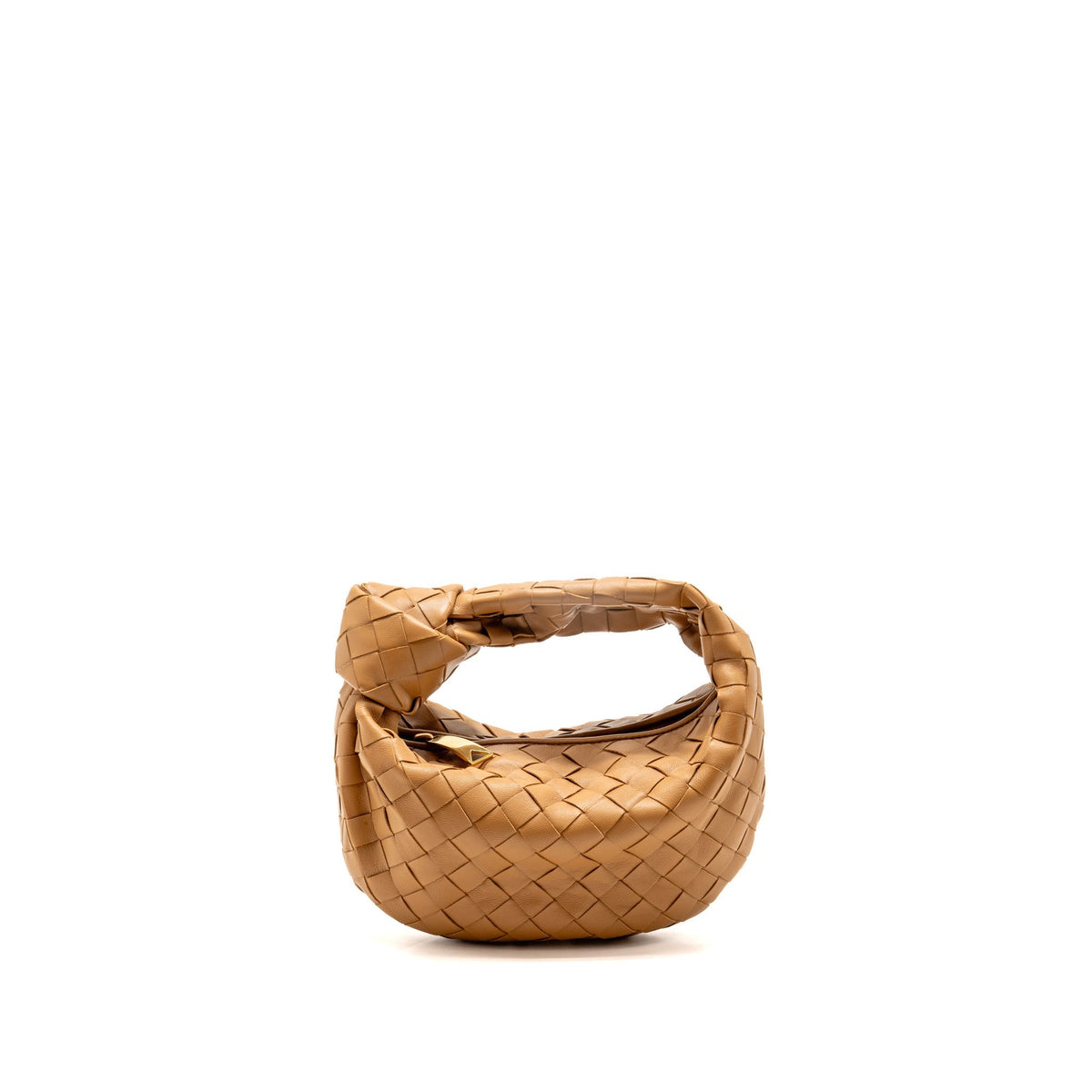 BOTTEGA VENETA MINI JODIE Intrecciato Leather Caramel GHW