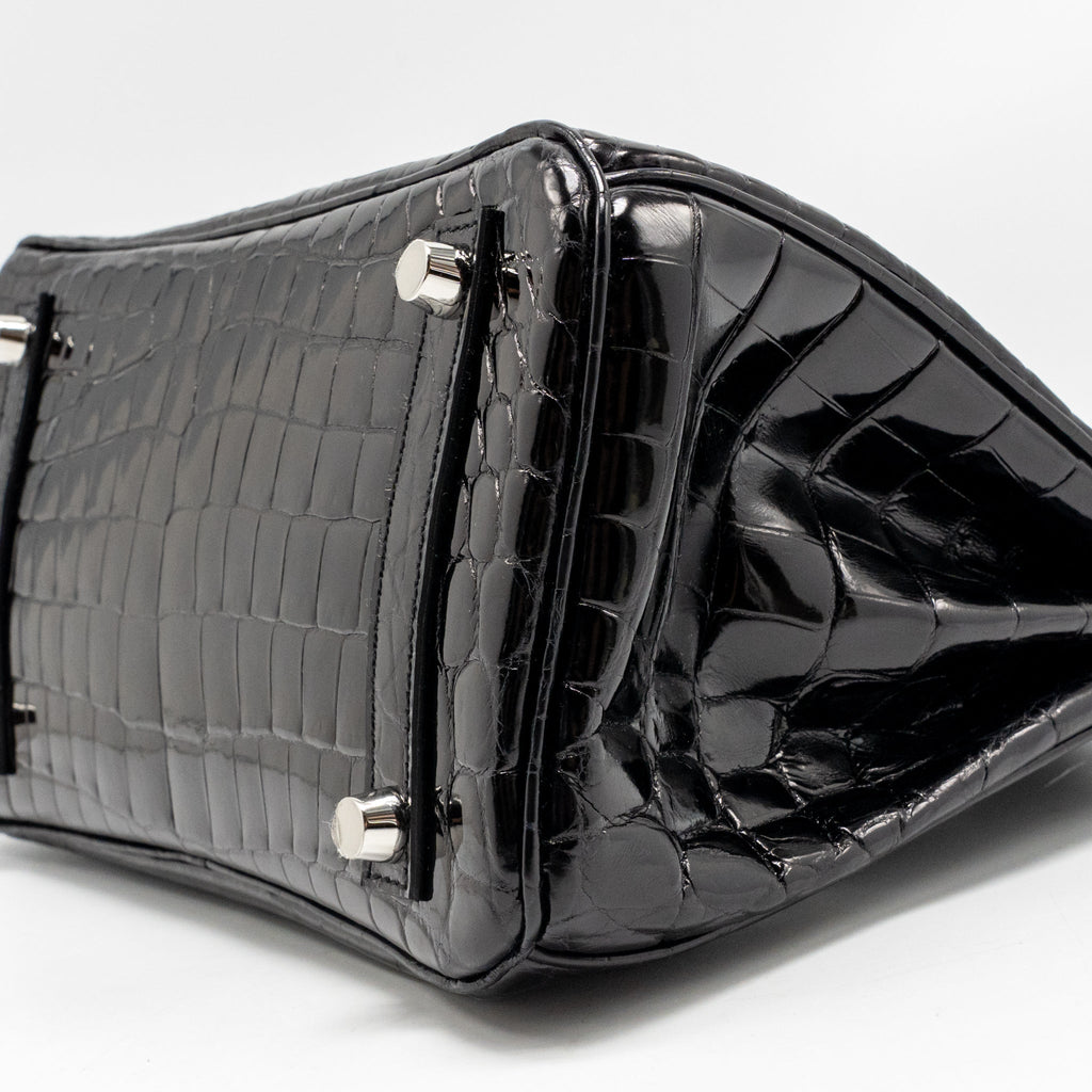 Hermes Birkin 25 Crocodile Niloticus Black SHW