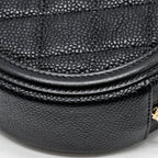 CHANEL CC FILIGREE QUILTED ROUND CROSSBODY BAG CAVIAR BLACK GHW