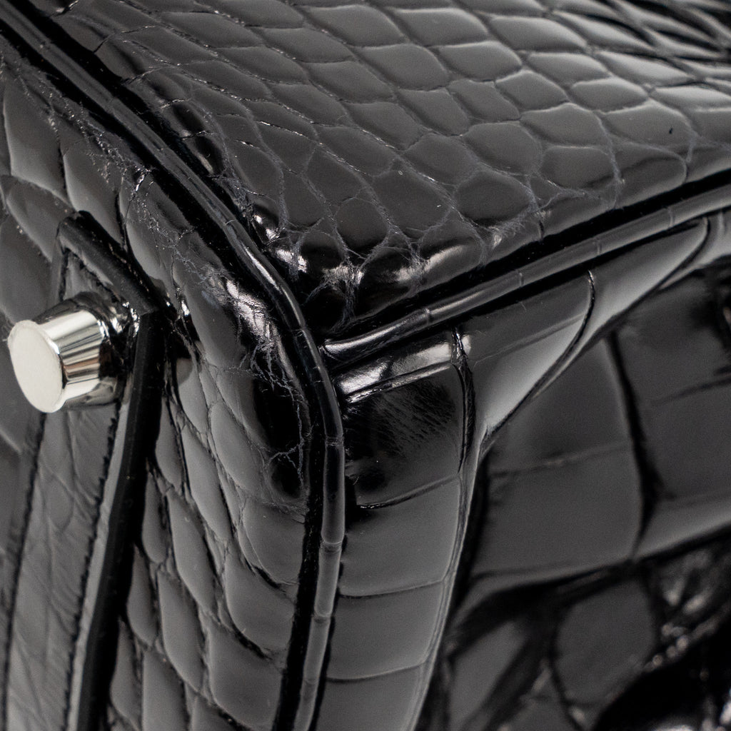 Hermes Birkin 25 Crocodile Niloticus Black SHW