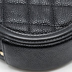 CHANEL CC FILIGREE QUILTED ROUND CROSSBODY BAG CAVIAR BLACK GHW