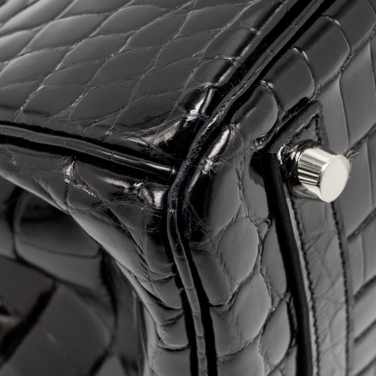 Hermes Birkin 25 Crocodile Niloticus Black SHW
