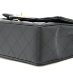 CHANEL MINI RECTANGULAR FLAP BAG LAMBSKIN BLACK LGHW (MICROCHIP)