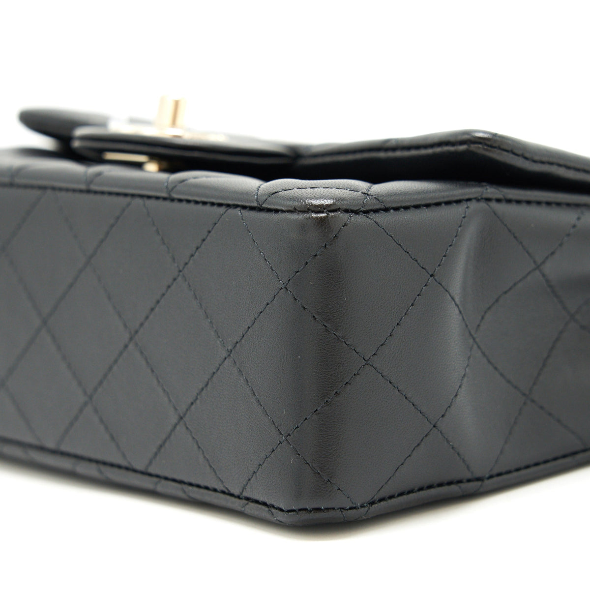 CHANEL MINI RECTANGULAR FLAP BAG LAMBSKIN BLACK LGHW (MICROCHIP)