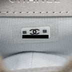 CHANEL MINI STAR COIN PURSE CALFSKIN SILVER LGHW(MICROCHIP)