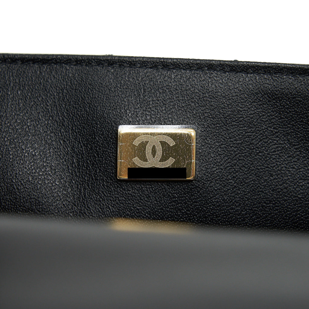 CHANEL MINI RECTANGULAR FLAP BAG LAMBSKIN BLACK LGHW (MICROCHIP)