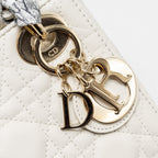 DIOR MINI LADY DIOR LAMBSKIN WHITE LGHW