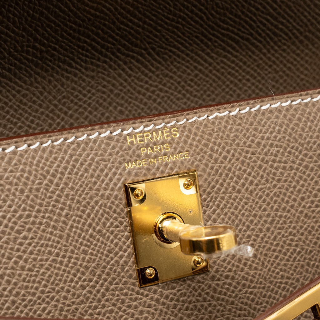 Hermes Kelly 25 Epsom Etoupe GHW