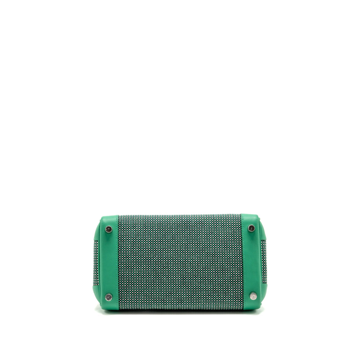 Hermes Birkin 25 Toile Quadrille/Swift Noir-Blanc-Menthe/Menthe SHW