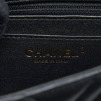 CHANEL MINI SQUARE FLAP BAG CHEVRON LAMBSKIN BLACK LGHW
