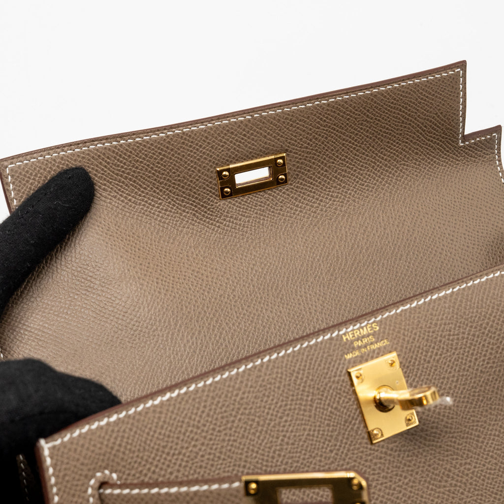 Hermes Kelly 25 Epsom Etoupe GHW