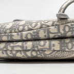 DIOR MEDIUM SADDLE BAG DIOR OBLIQUE EMBROIDERY LIGHT GREY GHW