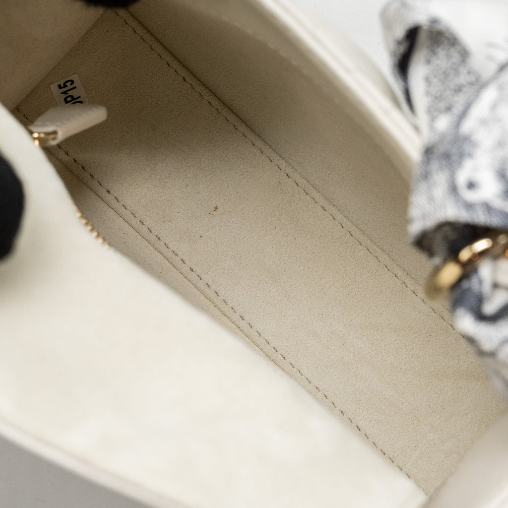 DIOR MINI LADY DIOR LAMBSKIN WHITE LGHW