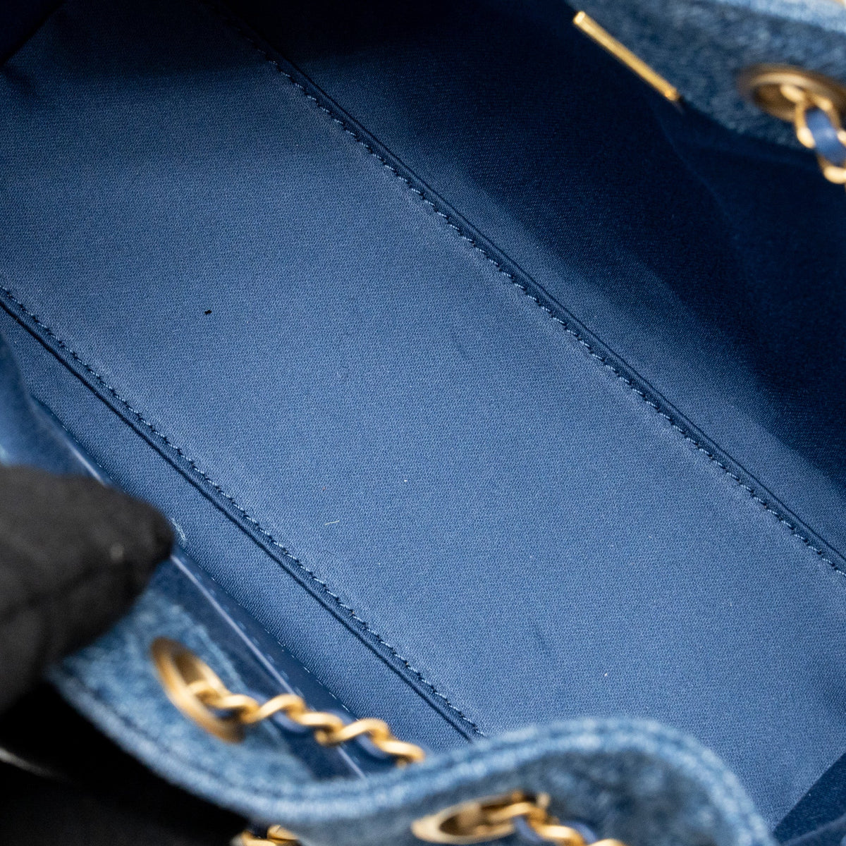 CHANEL MINI 25 BAG DENIM BLUE GHW (MICROCHIP)