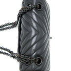 CHANEL MINI REISSUE 2.55 FLAP BAG CHEVRON AGED CALFSKIN SO BLACK