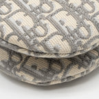 DIOR MEDIUM SADDLE BAG DIOR OBLIQUE EMBROIDERY LIGHT GREY GHW