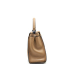 FENDI MEDIUM PEEKABOO BAG DARK BEIGE WITH SHW