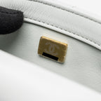 CHANEL 23C PEARL CRUSH MINI SQUARE FLAP BAG LAMBSKIN LIGHT GREY GHW (MICROCHIP)