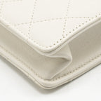Chanel Pearl quilted flap bag lambskin white GHW