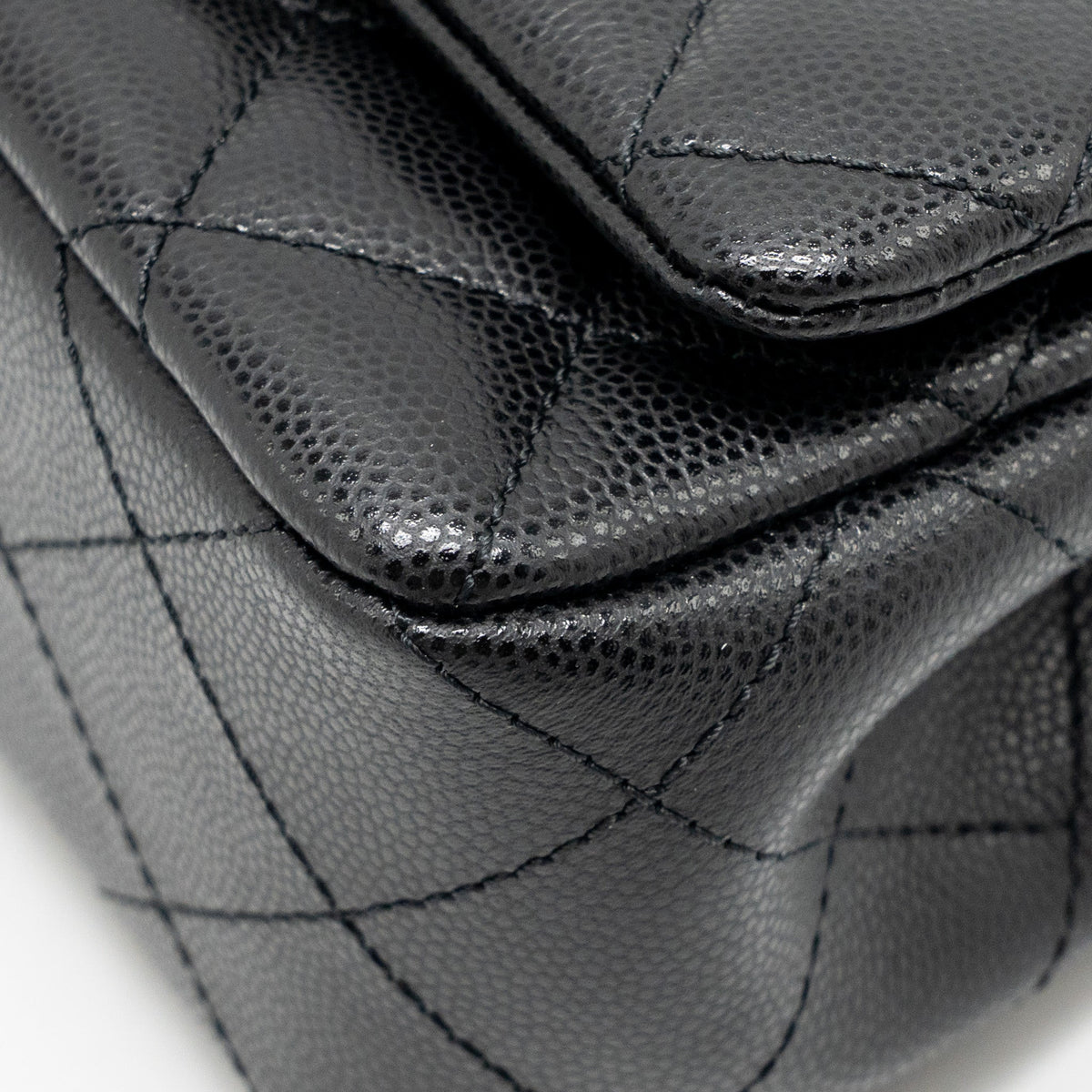 CHANEL 25S MINI COCO CRUSH HANDLE BAG CAVIAR BLACK LGHW (MICROCHIP)