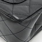 CHANEL 25S MINI COCO CRUSH HANDLE BAG CAVIAR BLACK LGHW (MICROCHIP)