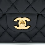 CHANEL MEDIUM CLASSIC DOUBLE FLAP BAG LAMBSKIN BLACK GHW