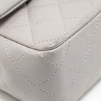 Chanel Mini Rectangular flap bag lambskin grey SHW (microchip)