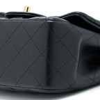 CHANEL MINI SQUARE FLAP BAG LAMBSKIN BLACK LGHW (MICROCHIP)