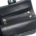 CHANEL MEDIUM CLASSIC DOUBLE FLAP BAG LAMBSKIN BLACK GHW