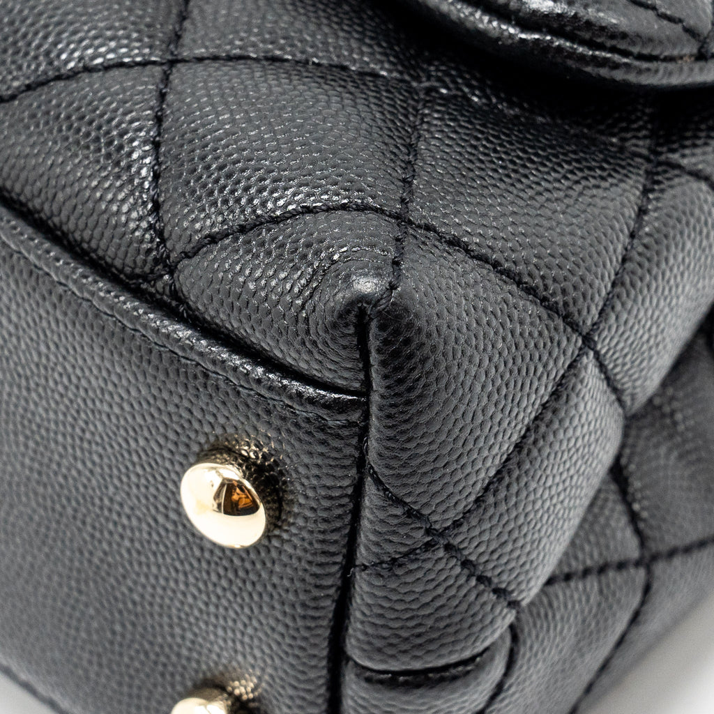 CHANEL MINI COCO HANDLE CAVIAR BLACK LGHW