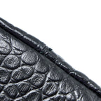 BALENCIAGA SMALL DOWNTOWN SHOULDER BAG CROC EMBOSSED LEATHER BLACK WITH BLACK HARDWARE