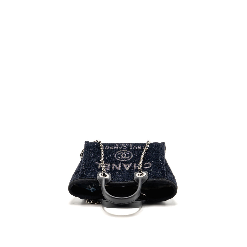 Chanel 26A Mini Deauville Tote Fabric/Leather Black SHW (Microchip)
