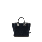 Chanel 26A Mini Deauville Tote Fabric/Leather Black SHW (Microchip)