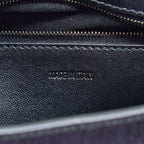 BALENCIAGA SMALL DOWNTOWN SHOULDER BAG CROC EMBOSSED LEATHER BLACK WITH BLACK HARDWARE