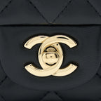 CHANEL MINI SQUARE FLAP BAG LAMBSKIN BLACK LGHW (MICROCHIP)