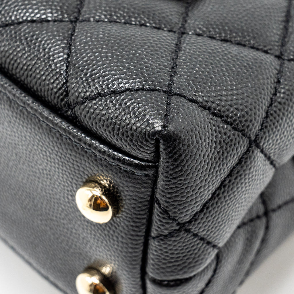 CHANEL MINI COCO HANDLE CAVIAR BLACK LGHW
