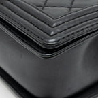 CHANEL MEDIUM BOY BAG CALFSKIN BLACK RUTHENIUM SHW