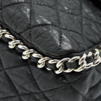 CHANEL QUILTED LEATHER WITH CHAIN SHOULDER BAG XL BLACK SHW