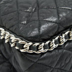CHANEL QUILTED LEATHER WITH CHAIN SHOULDER BAG XL BLACK SHW
