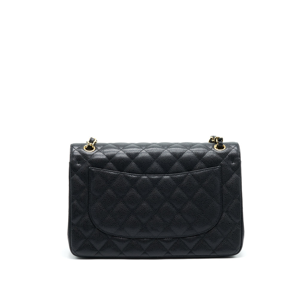 CHANEL JUMBO CLASSIC DOUBLE FLAP CAVIAR BLACK GHW