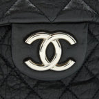 CHANEL QUILTED LEATHER WITH CHAIN SHOULDER BAG XL BLACK SHW