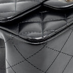 CHANEL MINI SQUARE FLAP BAG LAMBSKIN BLACK LGHW (MICROCHIP)