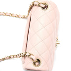 CHANEL MINI SQUARE FLAP BAG LAMBSKIN LIGHT PINK LGHW (MICROCHIP)