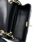 CHANEL MINI SQUARE FLAP BAG LAMBSKIN BLACK LGHW (MICROCHIP)